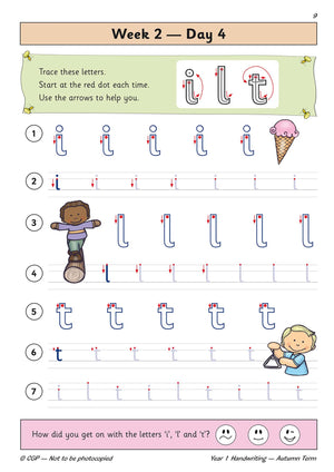 New KS1 Handwriting Daily Practice Book: Year 1  Autumn Term: superb for catchup and learning at home (CGP KS1 English),Used
