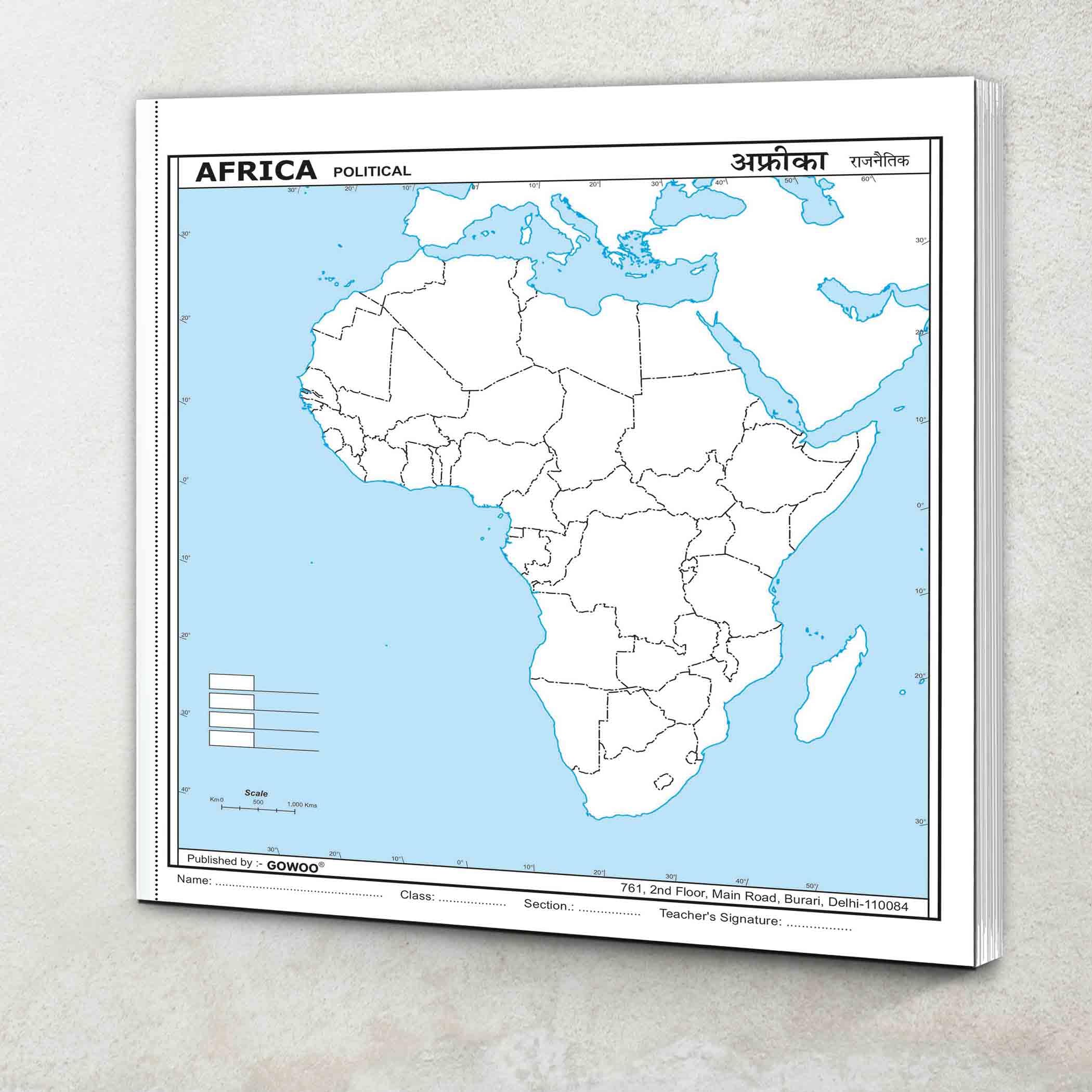 Small - 100 Africa Political Outline Map For School|Africa Political Map For Students