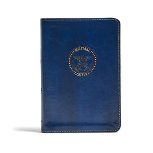 CSB Military Bible, Royal Blue LeatherTouch, Red Letter, Presentation Page, Articles, Study Helps, Prayers, FullColor Maps, Eas,Used