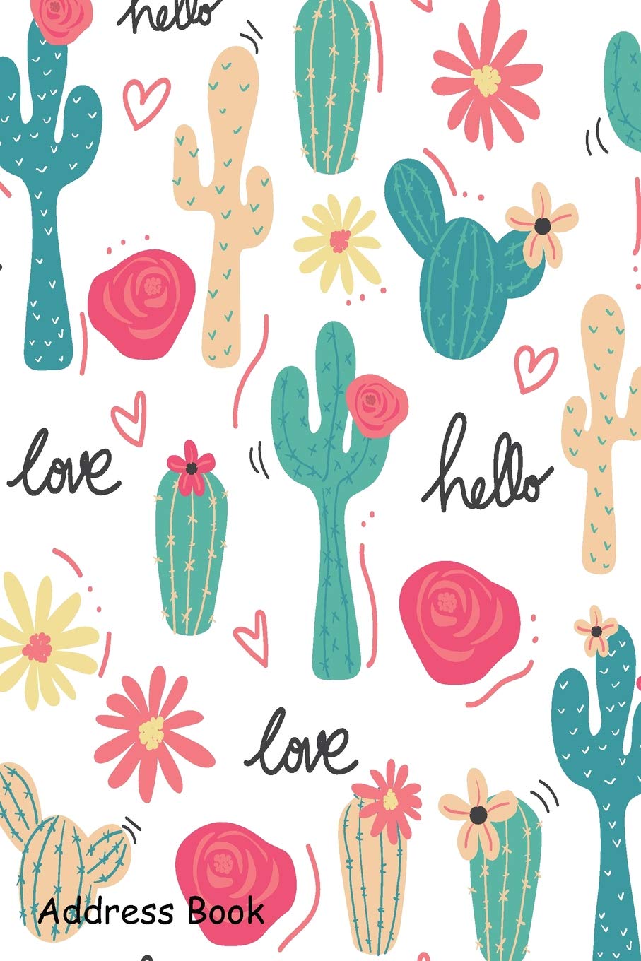 Address Book: For Contacts, Addresses, Phone, Email, Note,Emergency Contacts,Alphabetical Index With Cute Tropical cactus Hand D,Used