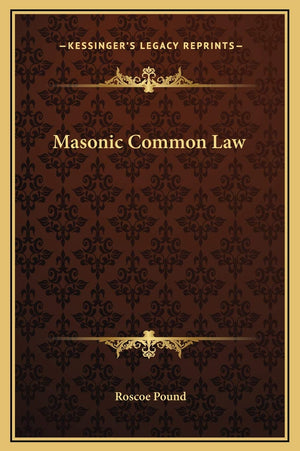 Masonic Common Law,New