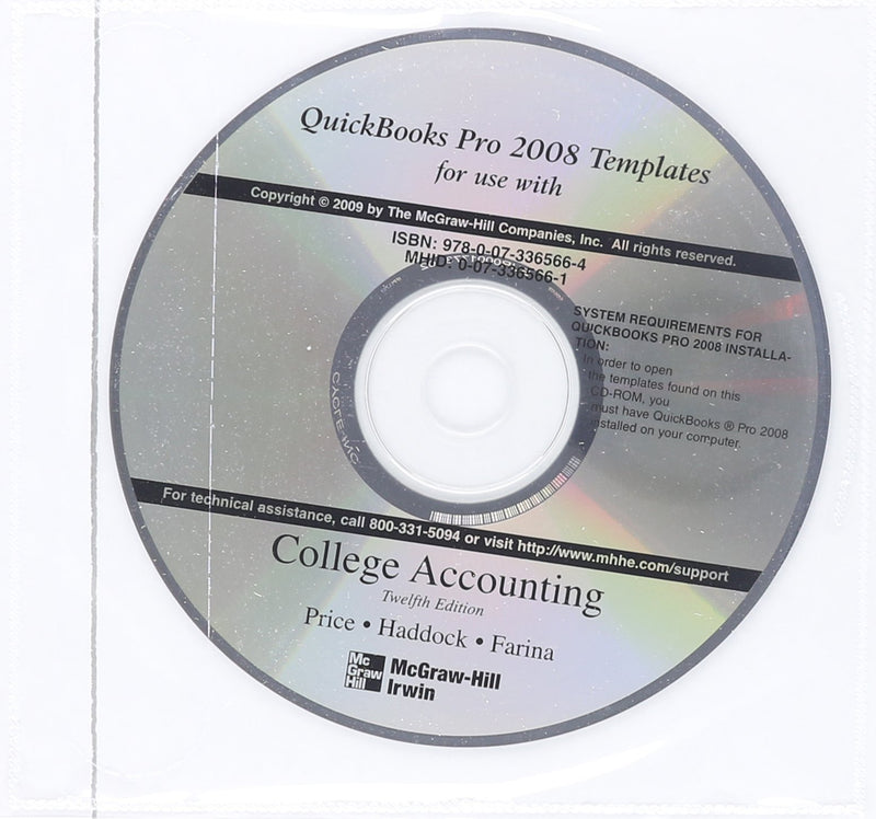 College Accounting Quickbooks Pro 2008,Used
