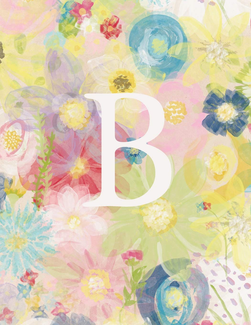 B: Monogram Initial B Notebook for Women and GirlsPastel Floral120 Pages 8.5 x 11,Used
