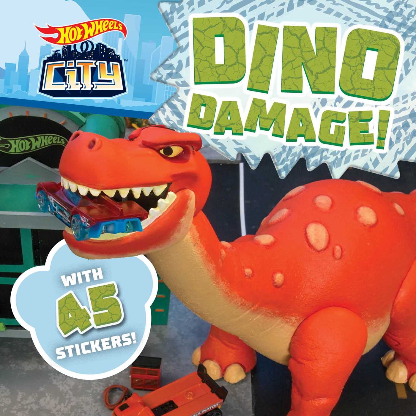 Hot Wheels City: Dino Damage!: Car Racing Storybook With 45 Stickers For Kids Ages 3 To 5 Years,New