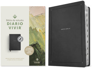 Biblia De Estudio Del Diario Vivir Ntv (Sentipiel, Negro, ndice, Letra Roja) (Spanish Edition)