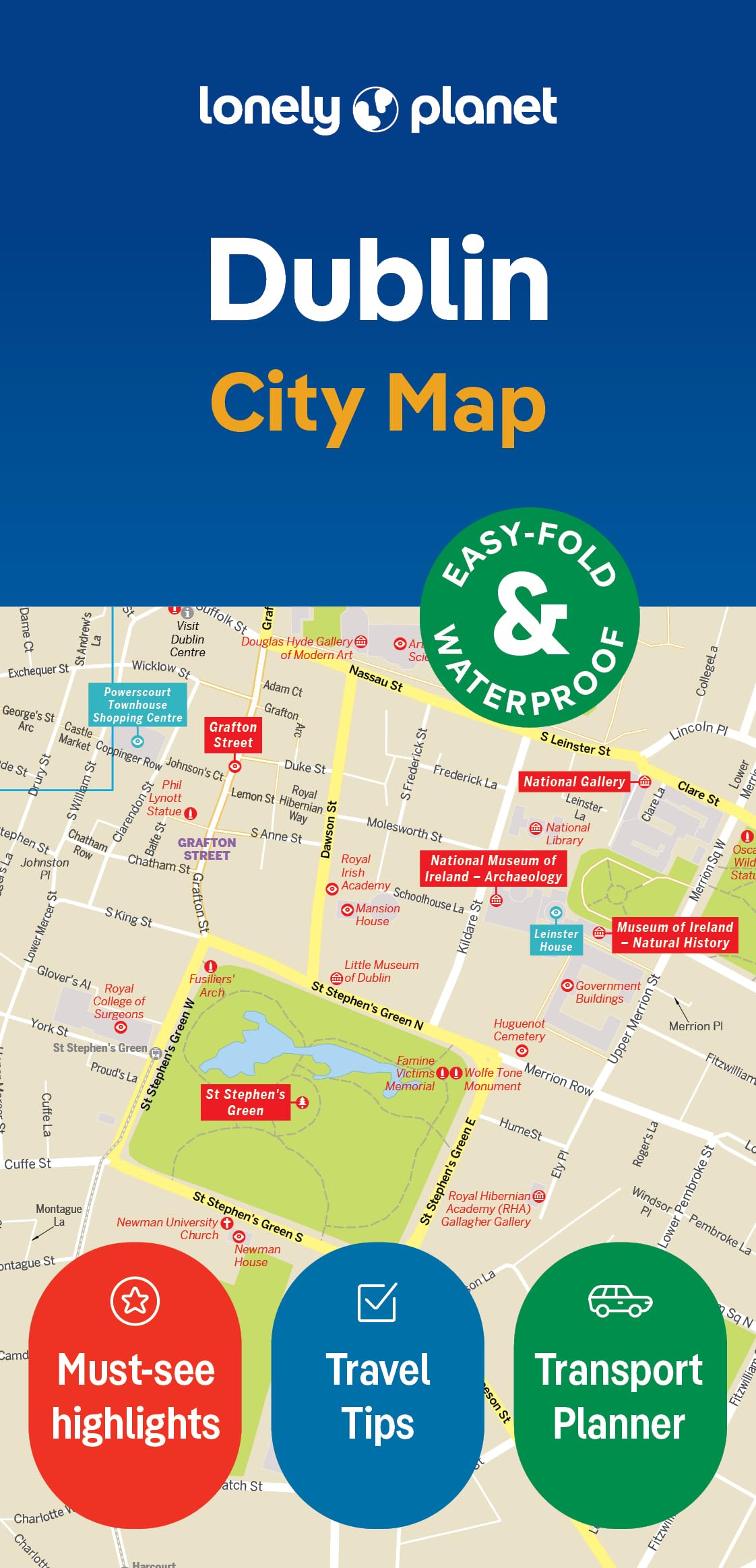 Lonely Planet Dublin City Map,New
