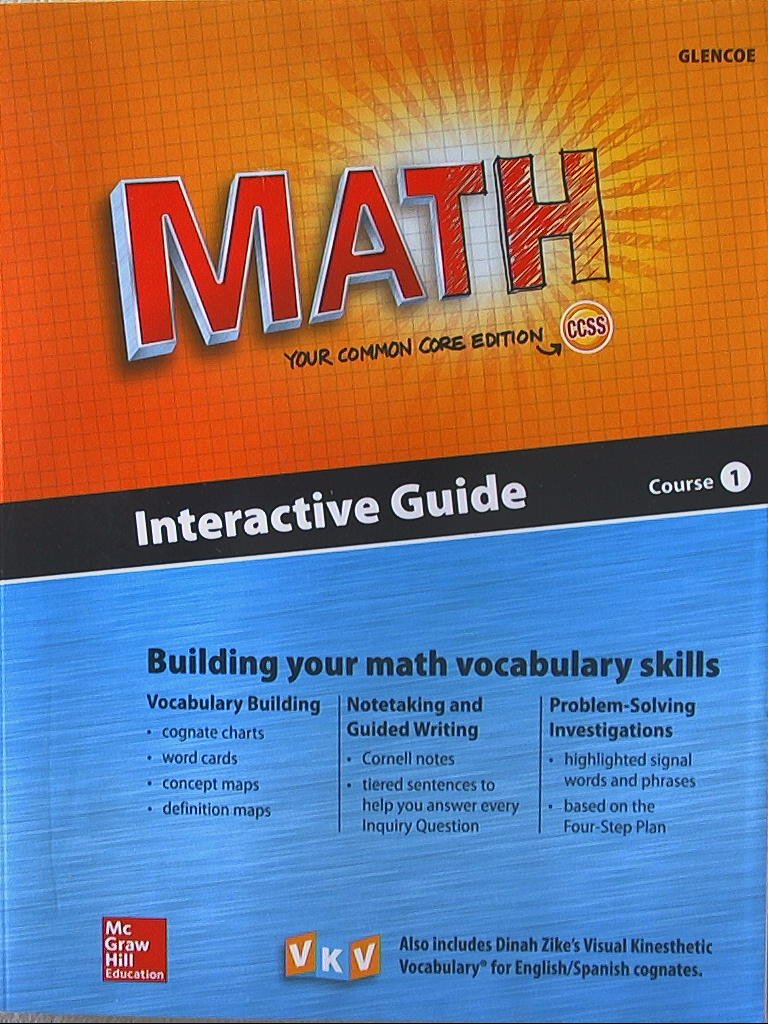 Glencoe Math, Course 1, Interactive Guide for English Learners, Student Edition (MATH APPLIC & CONN CRSE),Used