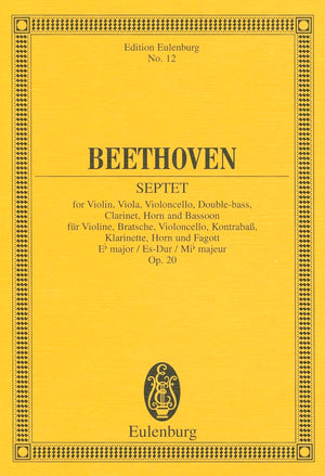 Septet in E flat Major, Op. 20: Study Score (Edition Eulenburg No. 12),Used