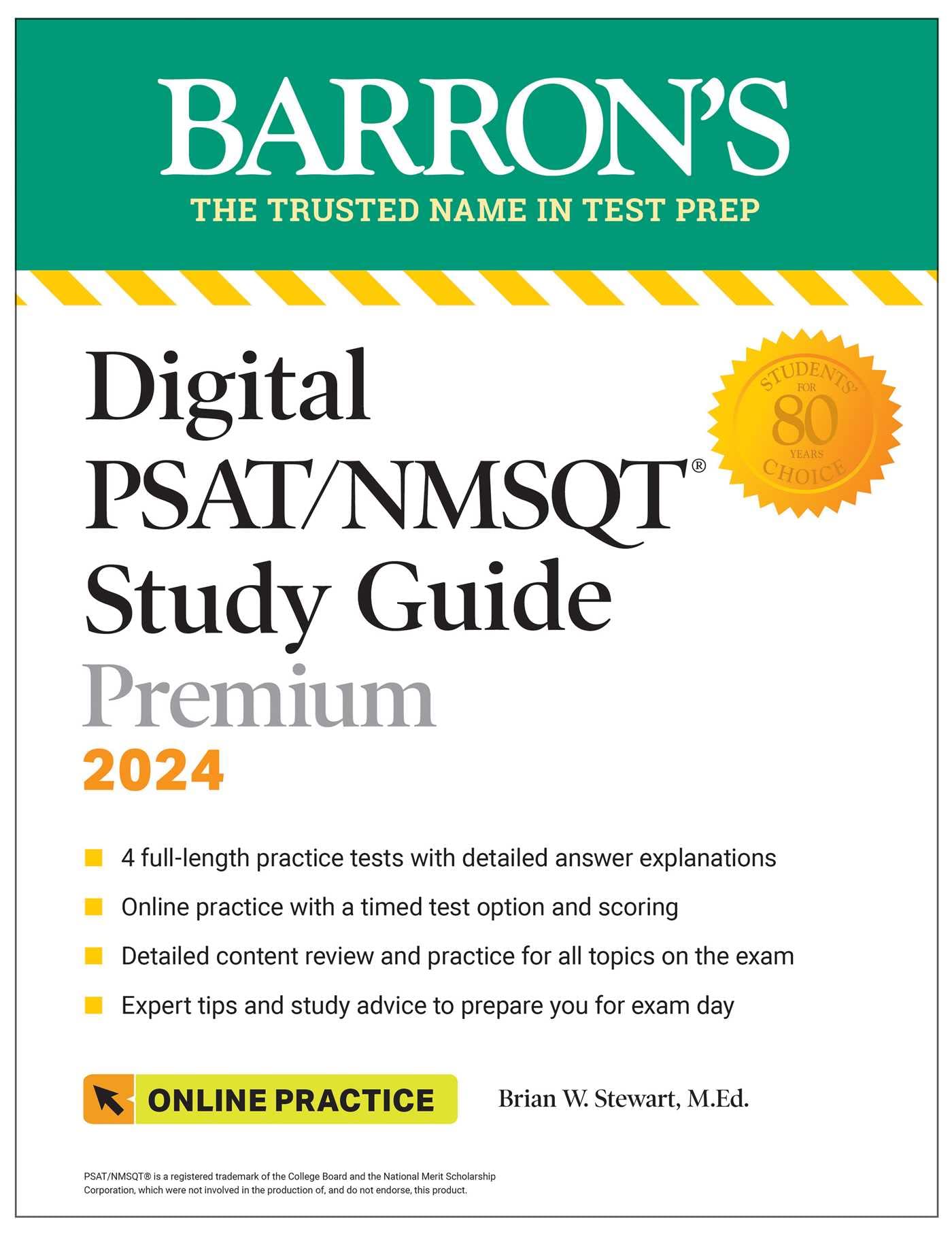 Digital Psat/Nmsqt Study Guide Premium, 2024: 4 Practice Tests + Comprehensive Review + Online Practice (Barron'S Test Prep),Used