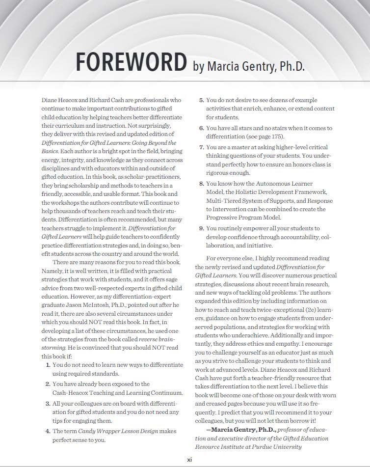 Differentiation for Gifted Learners: Going Beyond the Basics (Free Spirit Professional),Used