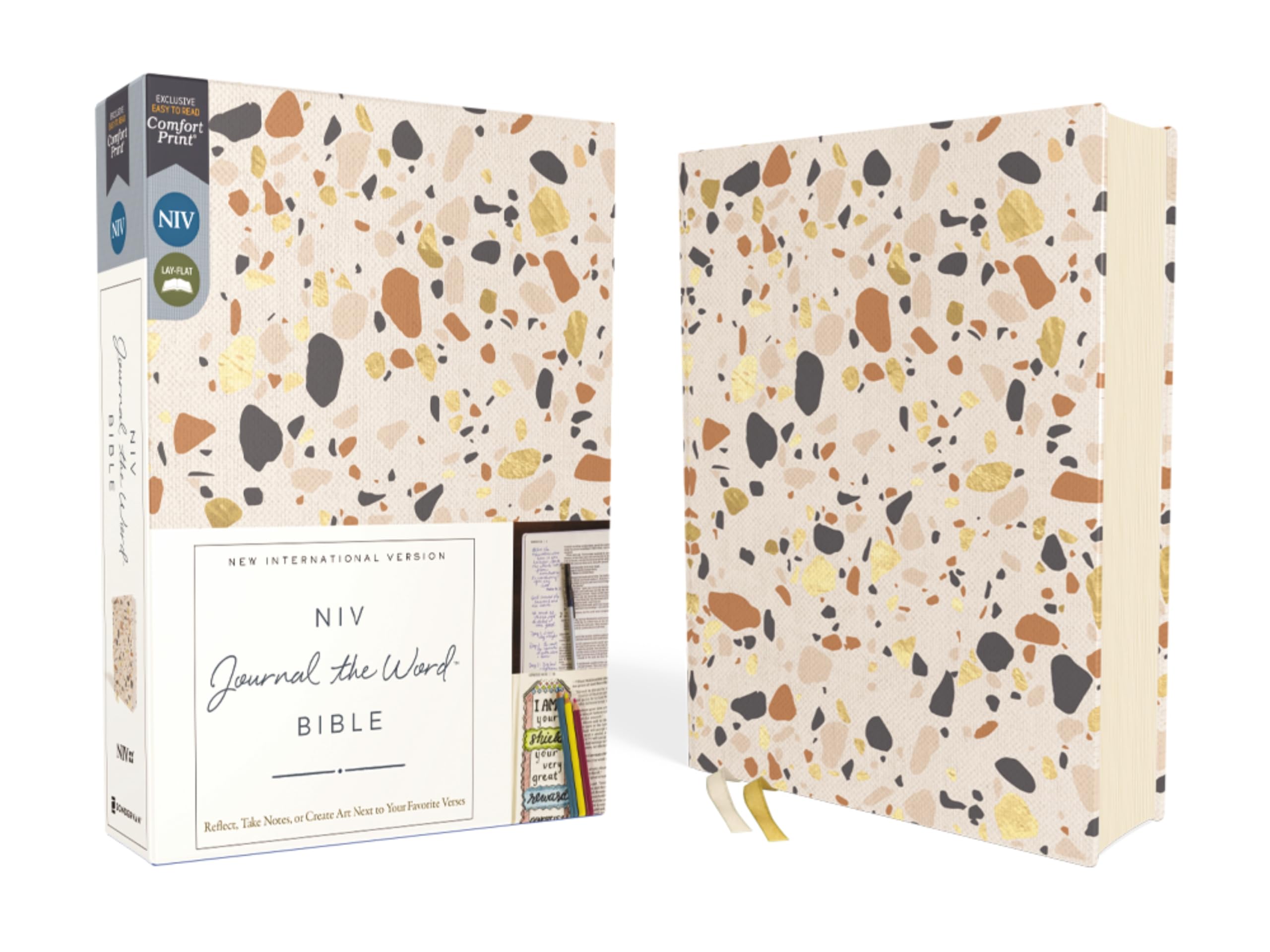 Niv, Journal The Word Bible (Perfect For Notetaking), Cloth Over Board, Cream, Red Letter, Comfort Print: Reflect, Take Notes, ,Used