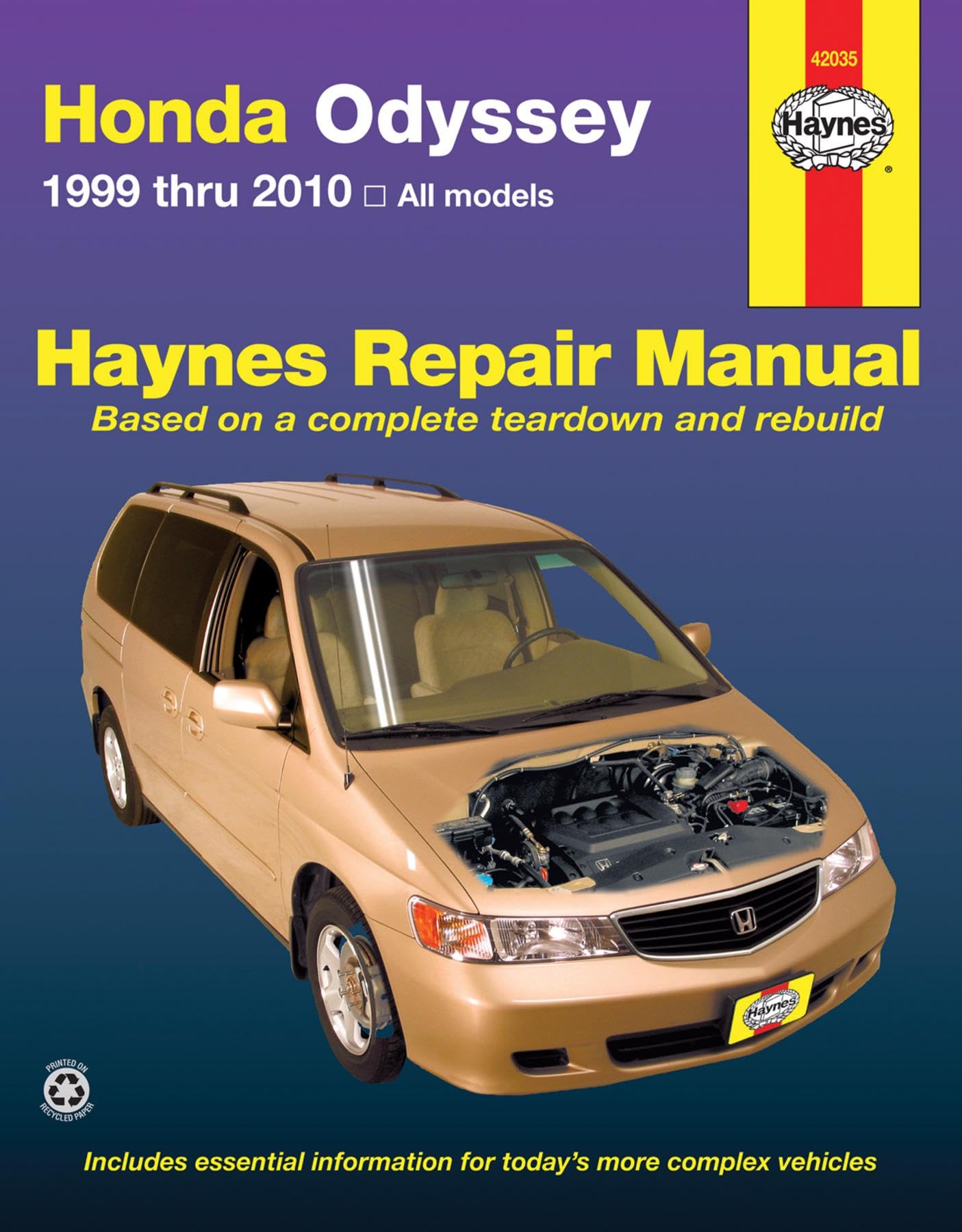 Honda Odyssey 1999 Thru 2010 Haynes Repair Manual,Used