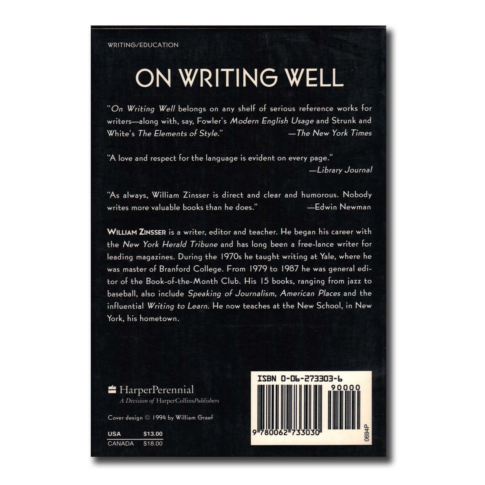 On Writing Well: AN Informal Guide to Writing Nonfiction,Used