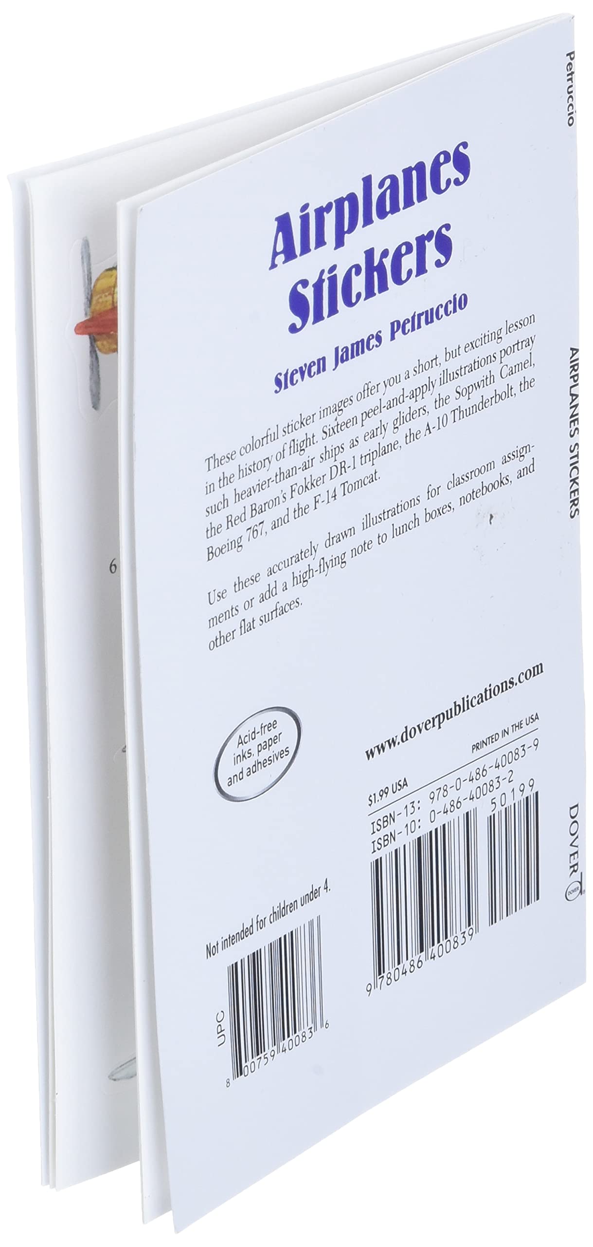 Airplanes Stickers (Dover Little Activity Books: Travel),Used