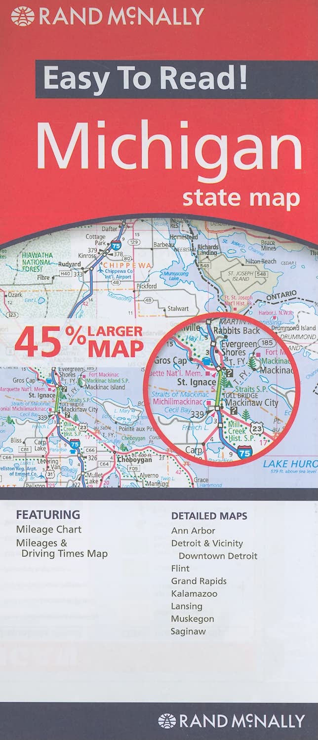 Easy To Read: Michigan State Map,Used