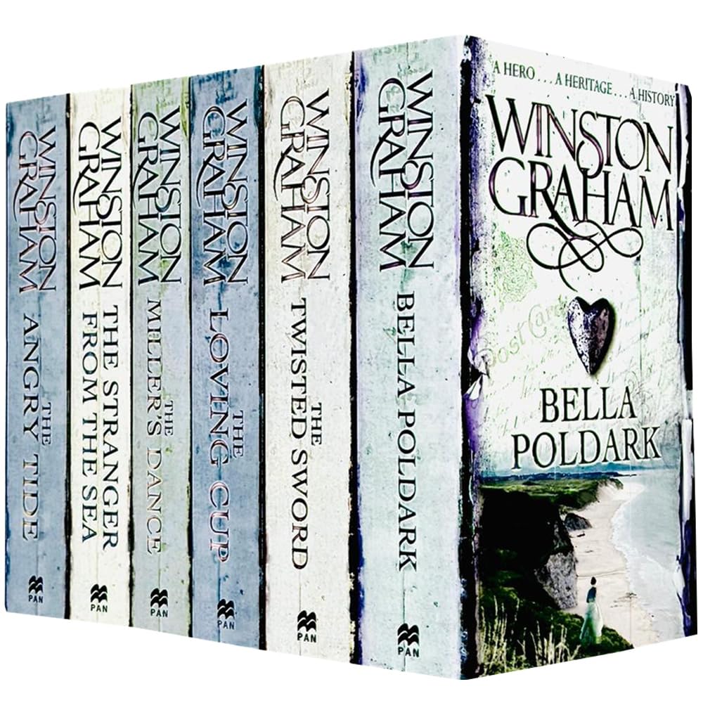 Poldark by Winston Graham Series Books 7  12 Gift Box Set Collection Set (Angry Tide, Stranger From The Sea, Millers Dance, Lov,Used