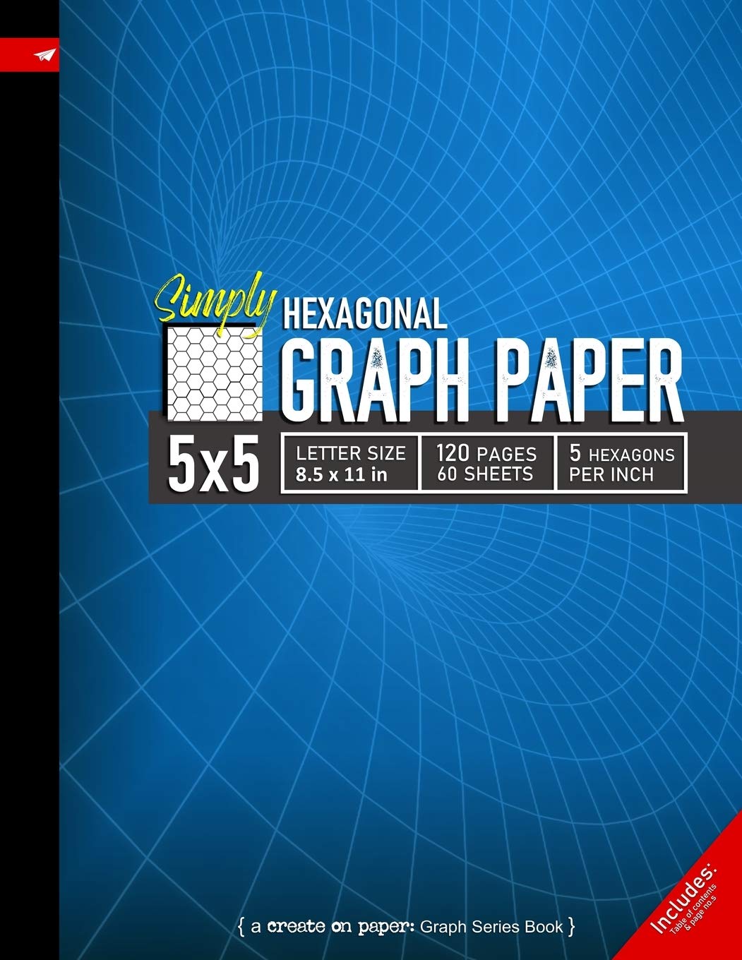 Simply 5x5 Graph Paper: Hexagonal Grid line ruled Composition Notebook, 8.5x 11in (Letter size), 120 pages, 5 hexagons per inch,Used