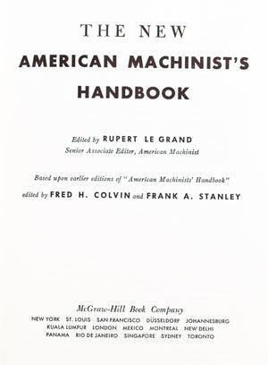The New American Machinist'S Handbook,Used