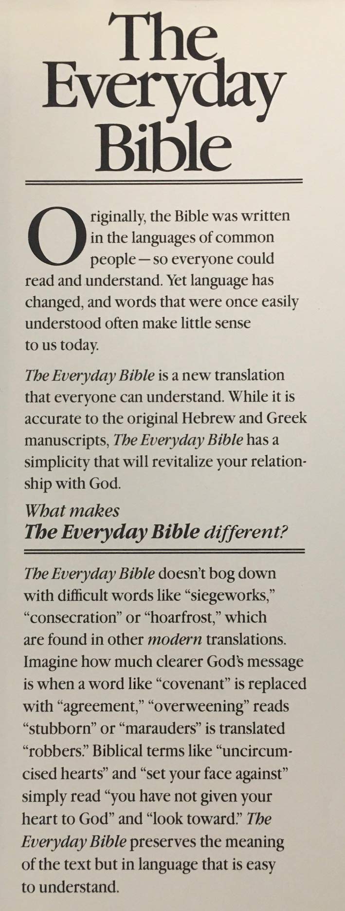 The Everyday Bible: New Century Version: Clearly Translated for Life,New