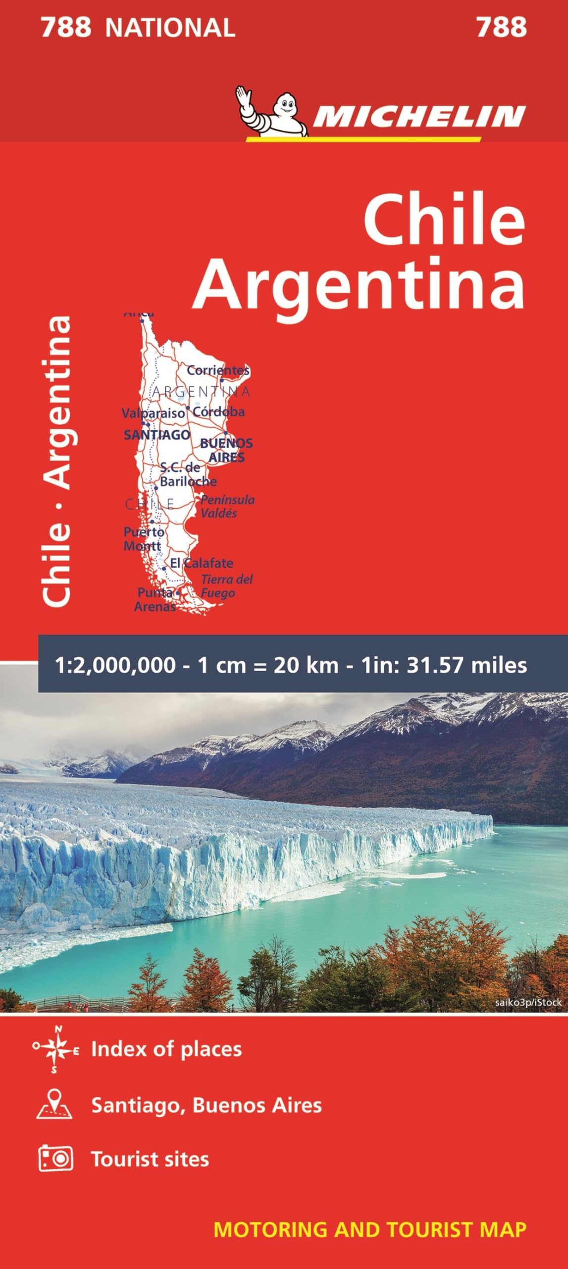 Michelin Chile Argentina Motoring and Tourist Map No. 788,Used