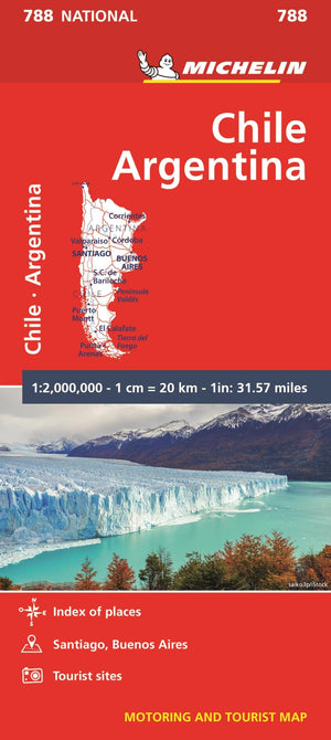 Michelin Chile Argentina Motoring and Tourist Map No. 788,Used