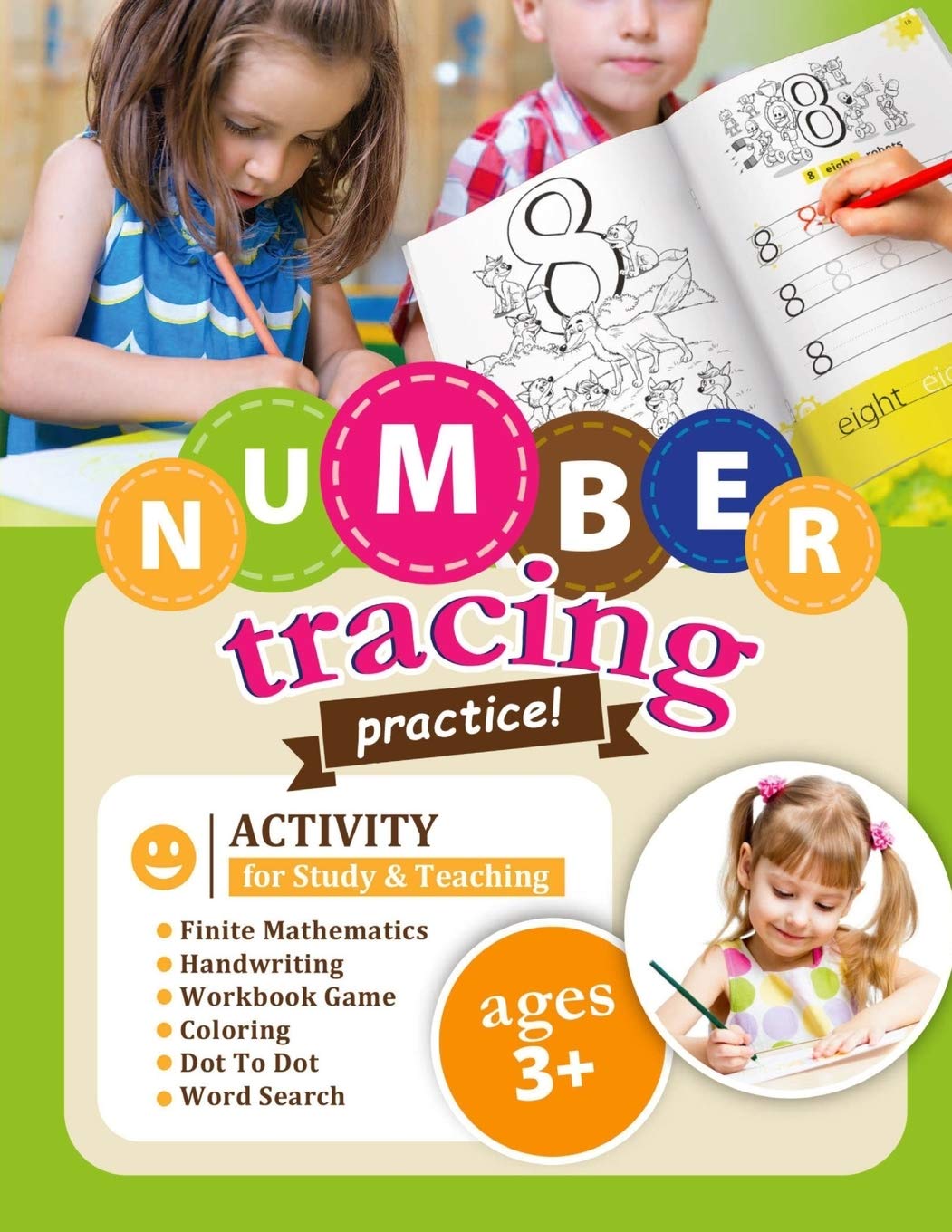 NUMBER TRACING PRACTICE!: Activity for Study & Teaching. (Learning is Fun!),Used