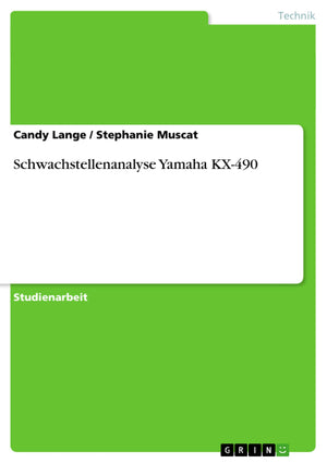 Schwachstellenanalyse Yamaha Kx490 (German Edition),New