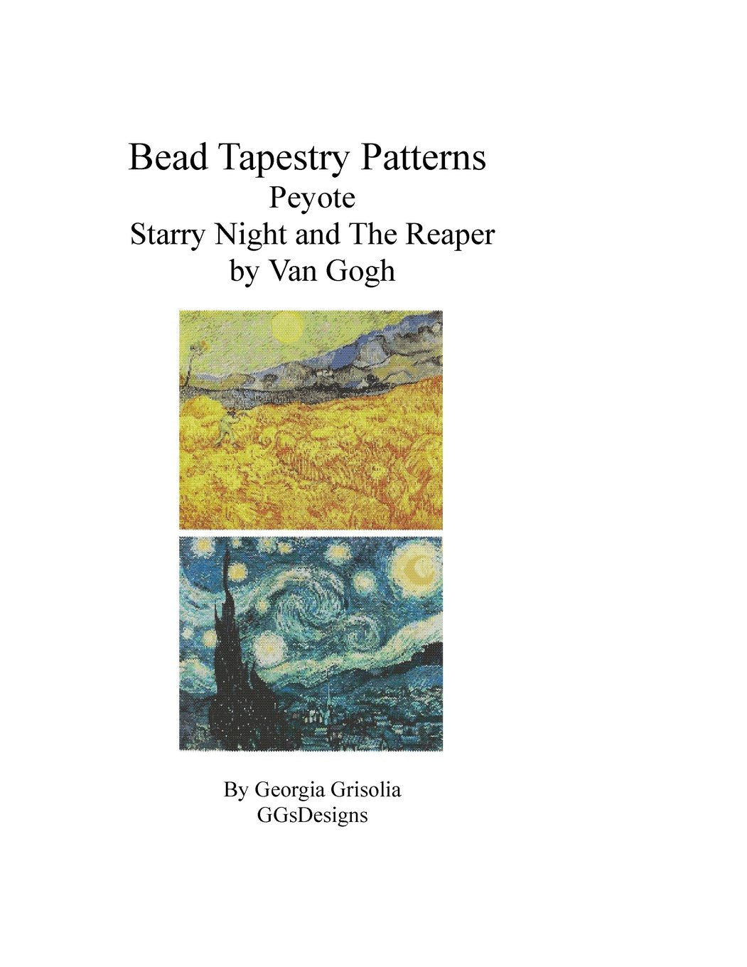 Bead Tapestry Patterns Peyote Starry Night and The Reaper by Van Gogh,Used