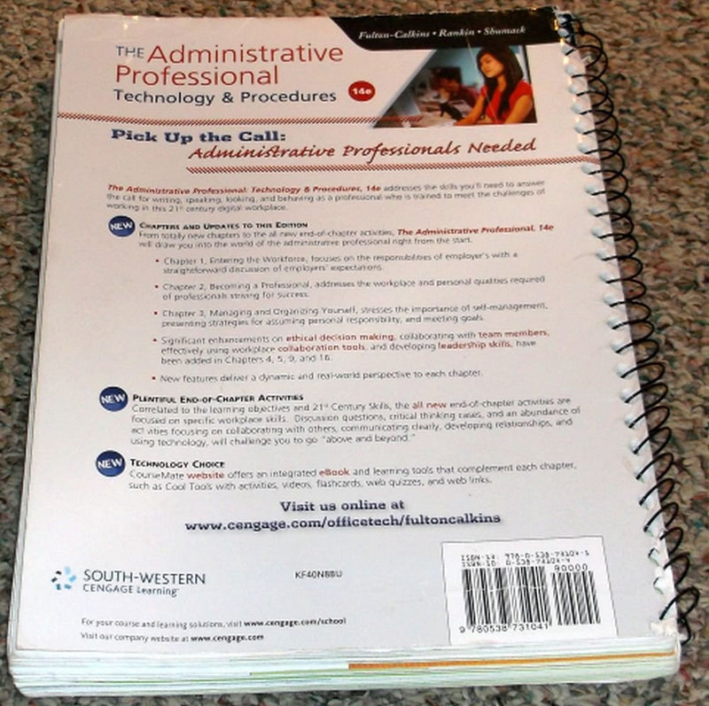 The Administrative Professional: Technology & Procedures (Advanced Office Systems & Procedures),New