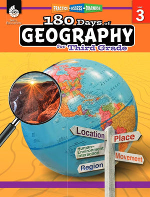 180 Days?: Social Studies, Geography for 3rd Grade Practice Workbook for Classroom and Home, Cool and Fun Practice Created by Te,Used