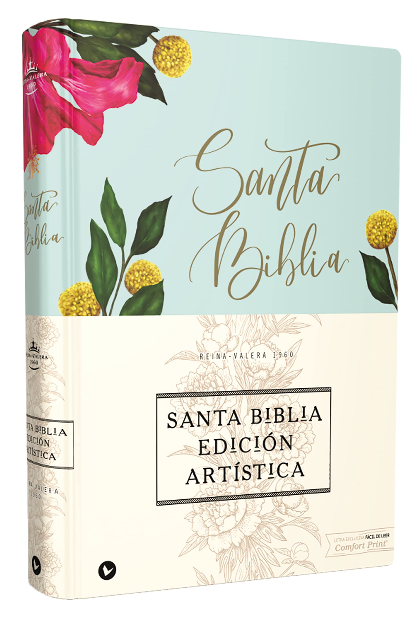 Reina Valera 1960 Santa Biblia Edicin Artstica, Tapa Dura/Tela, Floral, Canto con Diseo, Letra Roja (Spanish Edition),Used