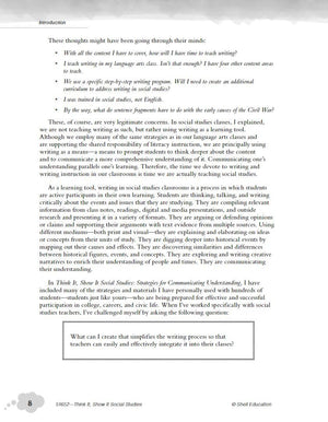 Think It, Show It Social Studies: Strategies for Communicating Understanding  Teacher Resource Provides Strategies to Develop C,Used