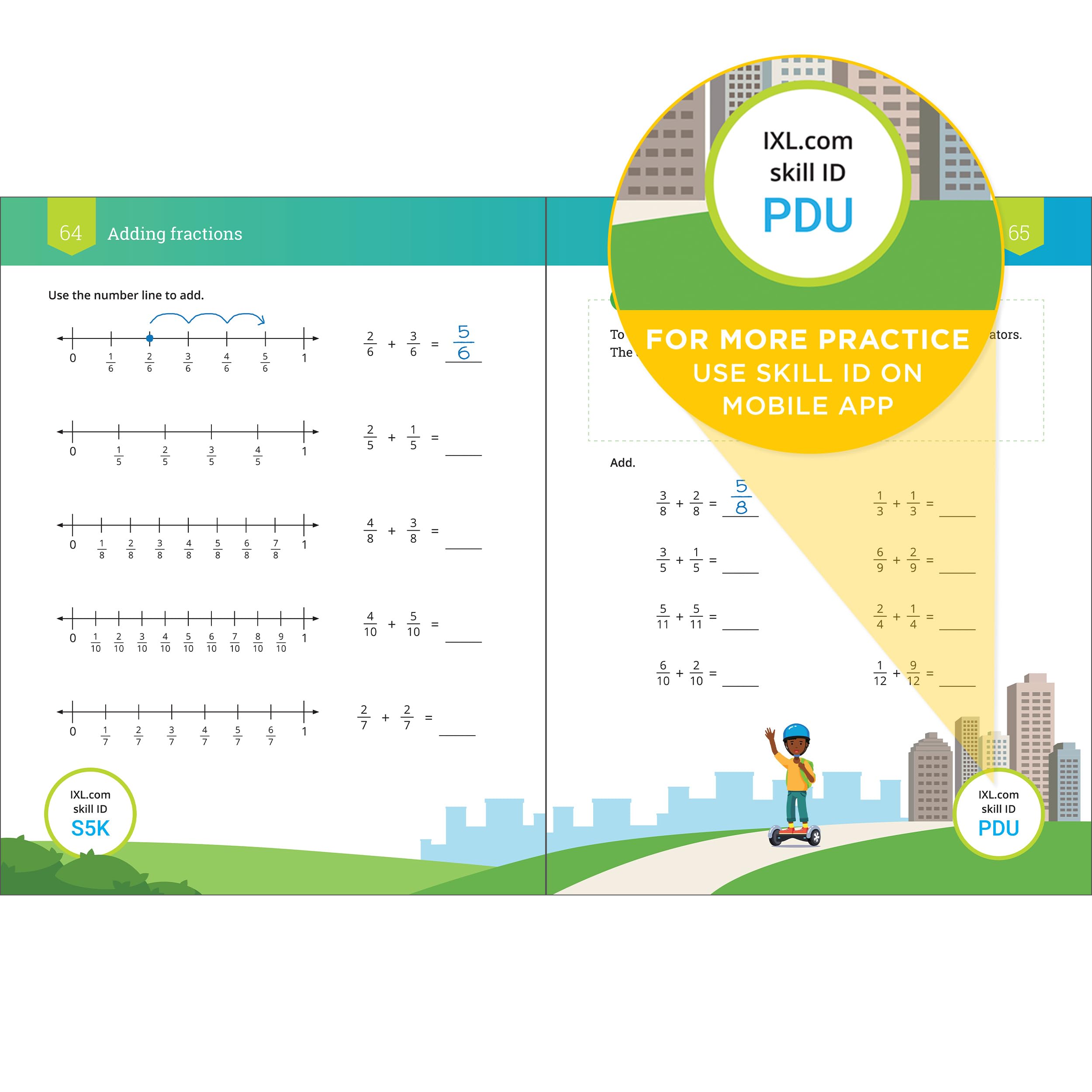 IXL Fractions 3rd Grade Math Workbook, Mathematics Book for Kids Ages 89 Covering Addition, Subtraction, Multiplication, Divisi,New