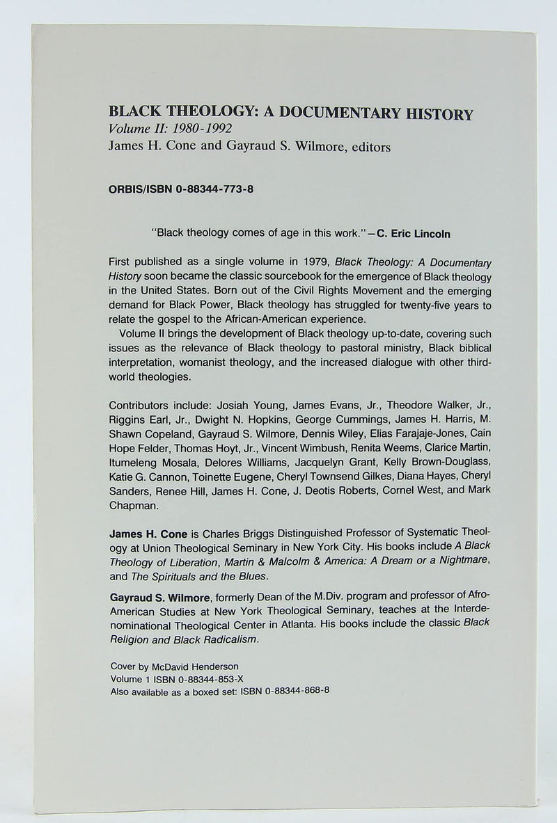 Black Theology: A Documentary History [Volume Two: 19801992],New