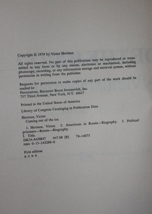 Coming out of the Ice: An Unexpected Life,Used