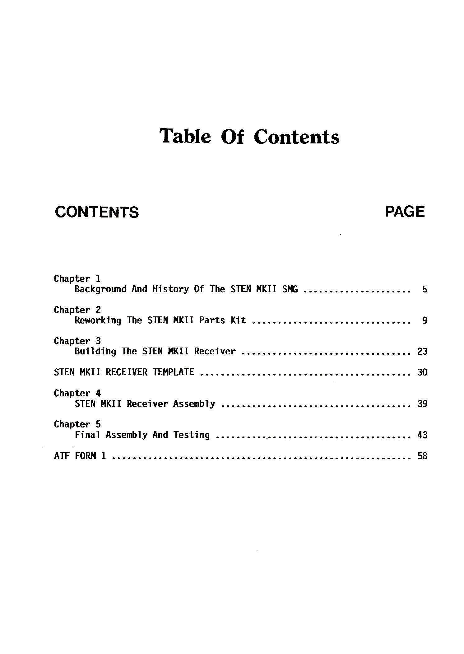 Sten Mk II Construction Manual,New