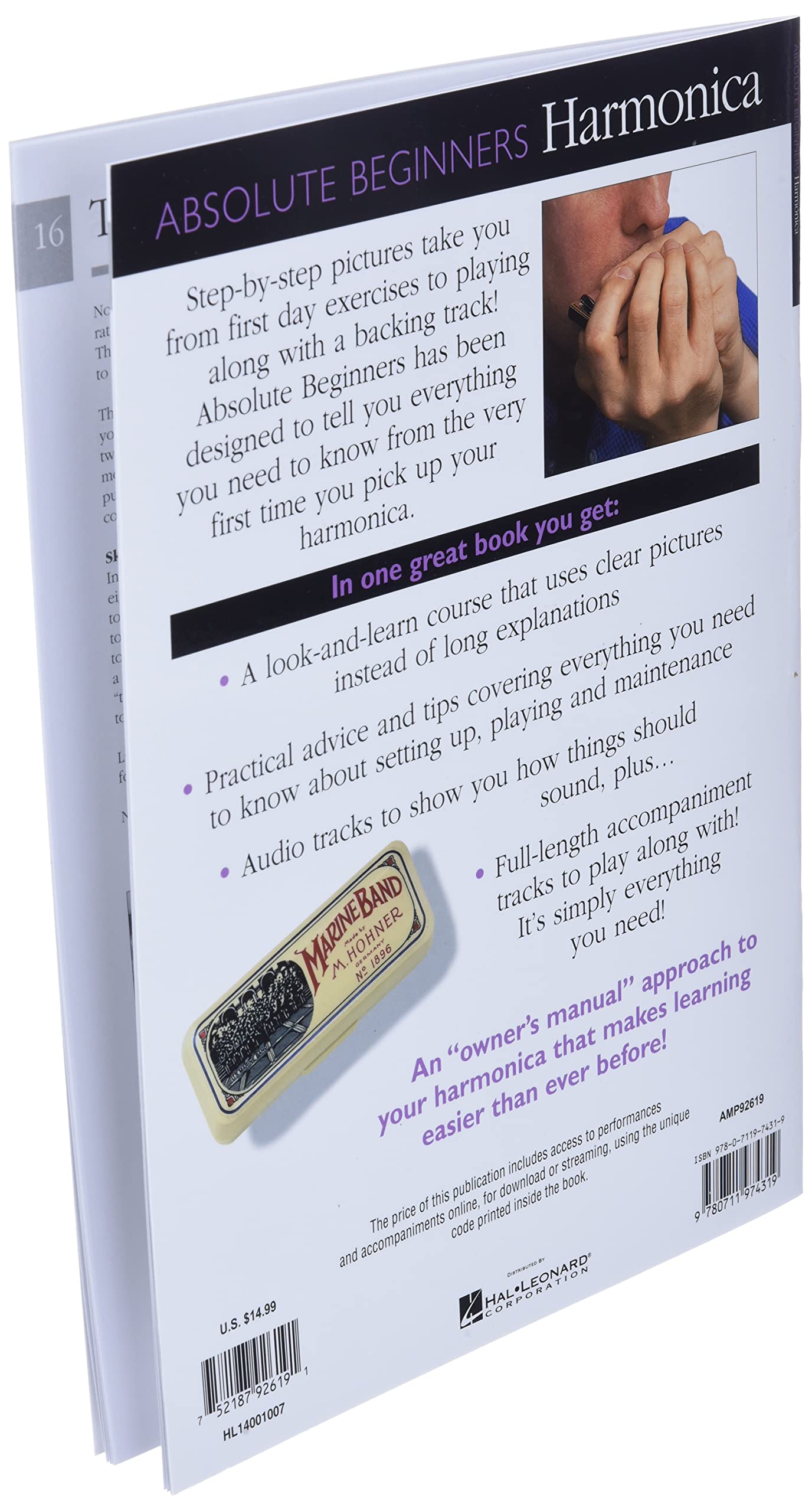 Absolute Beginners  Harmonica Sheet Music Songbook  Learn to Play Harmonica for Beginners  Book with Online Audio  StepbyStep,Used