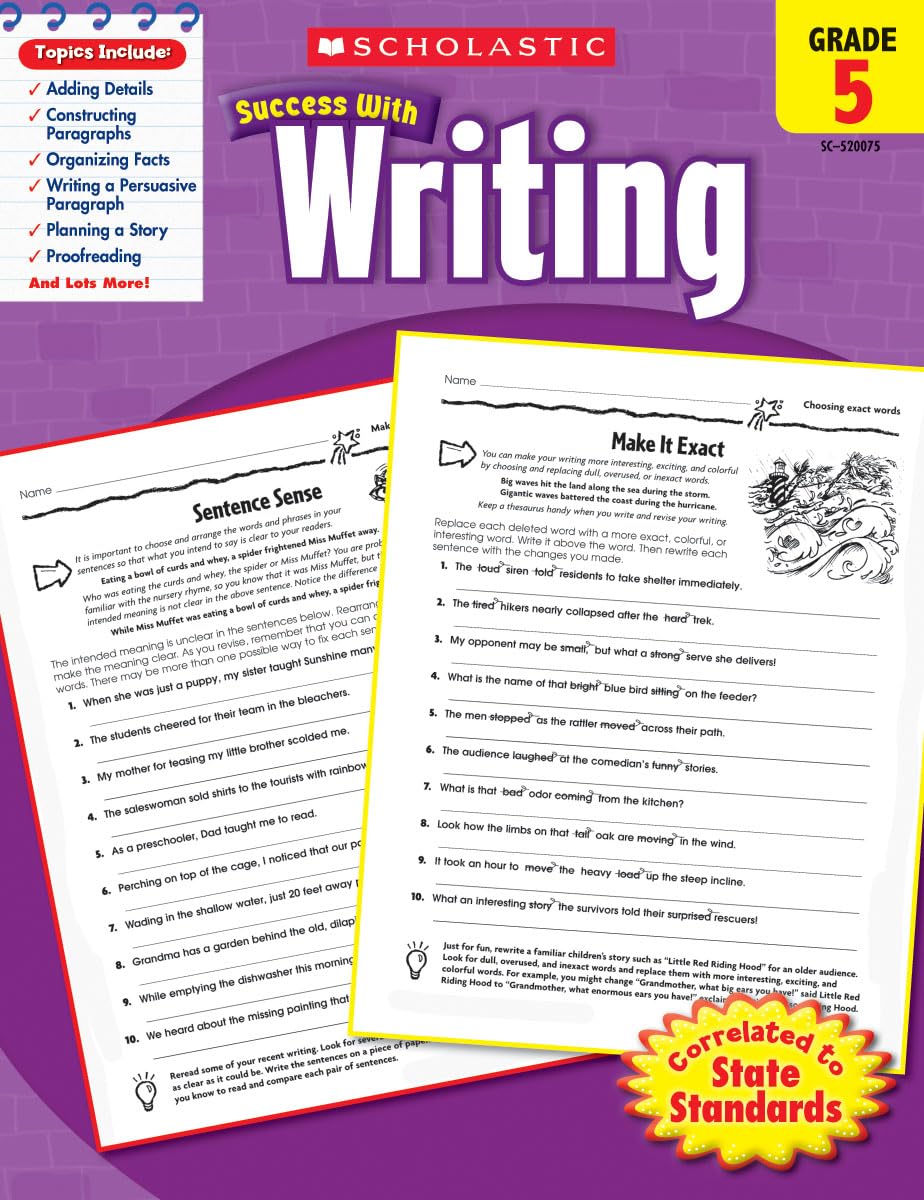 Scholastic Success With Writing: Grade 5 Workbook