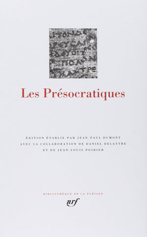 Les Presocratiques (Bibliotheque de la Pleiade) (French Edition),Used