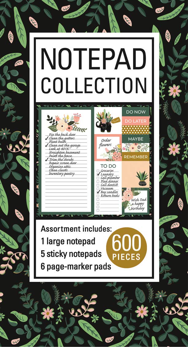 Book of Sticky Notes: Notepad Collection (Floral on Black),Used