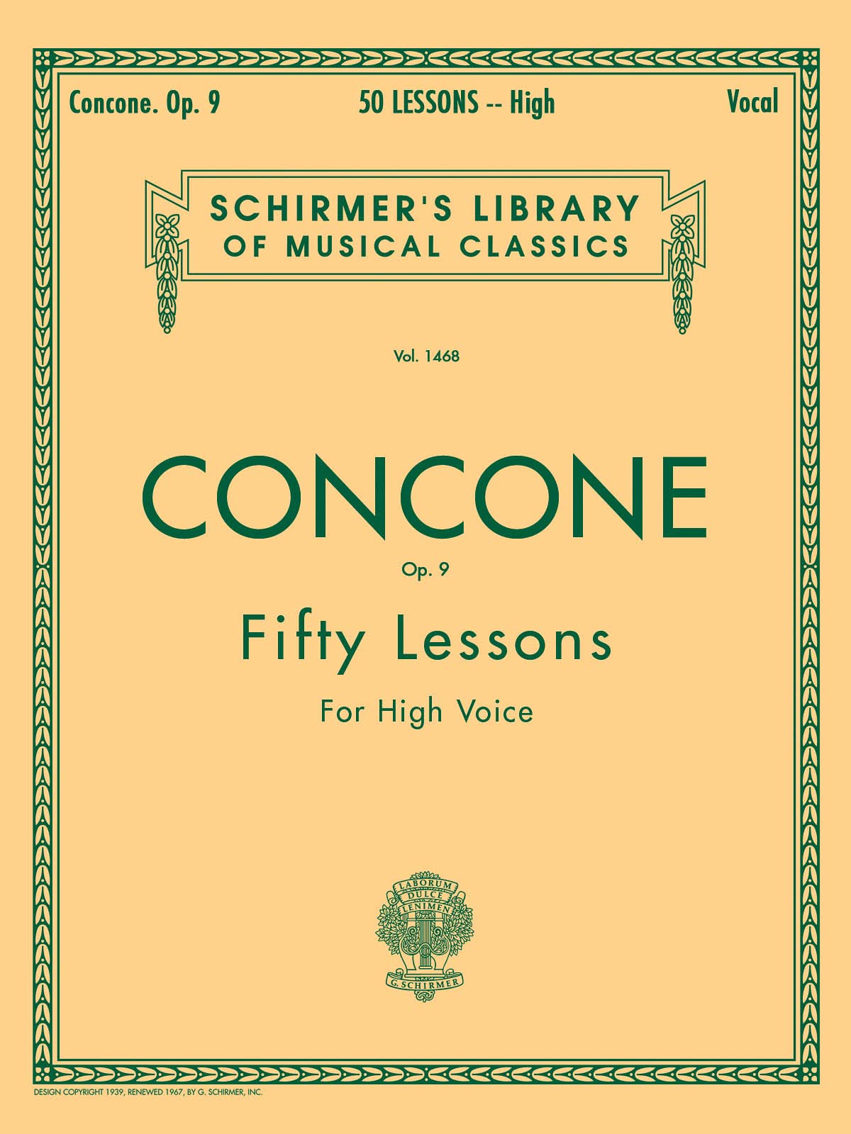 50 Lessons for High Voice, Op. 9,Used