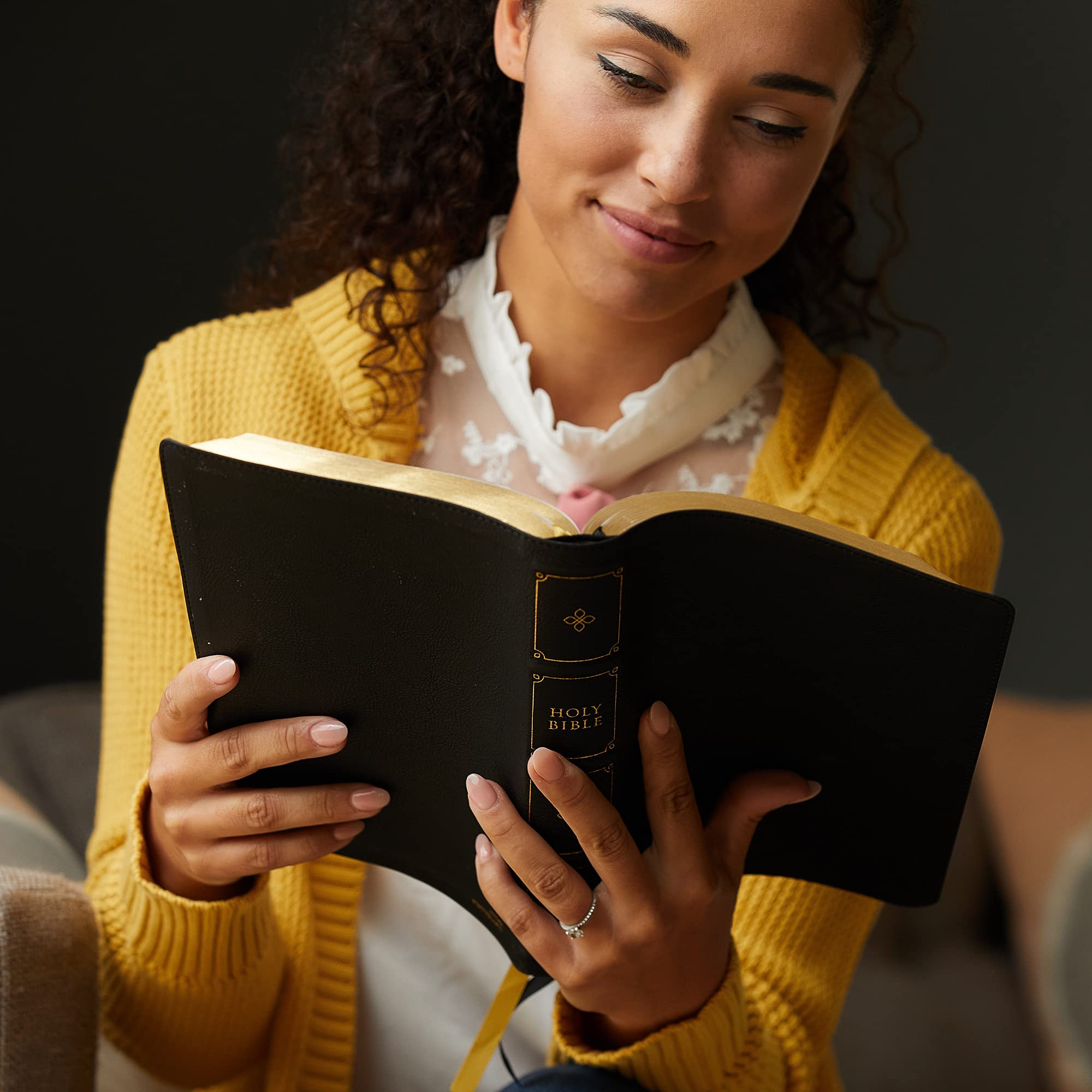 NKJV, Large Print VersebyVerse Reference Bible, Maclaren Series, Leathersoft, Black, Comfort Print: Holy Bible, New King James,Used