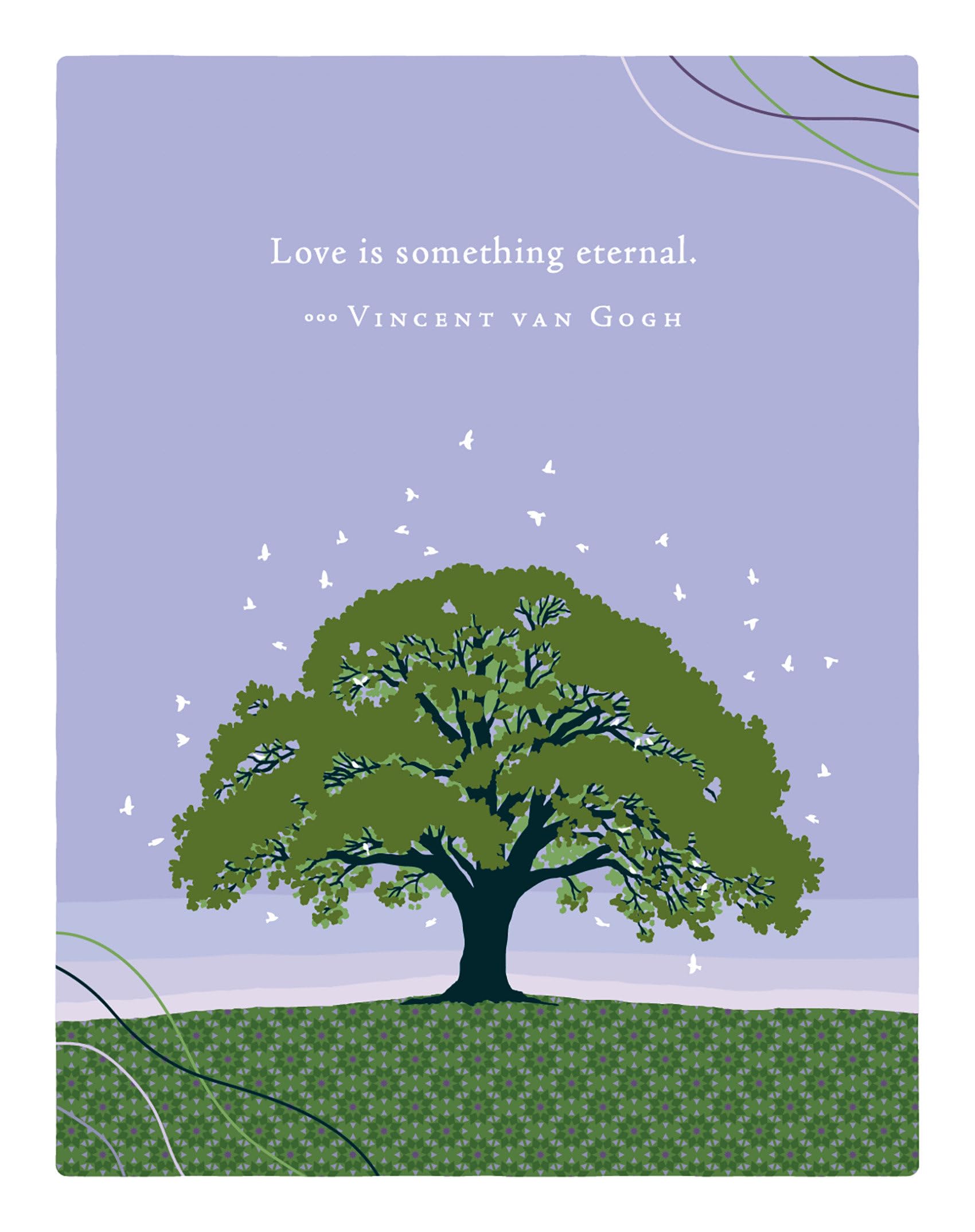 Positively Green Greeting Cards: Sympathy  Love Is Something Eternal (Pack Of 6)