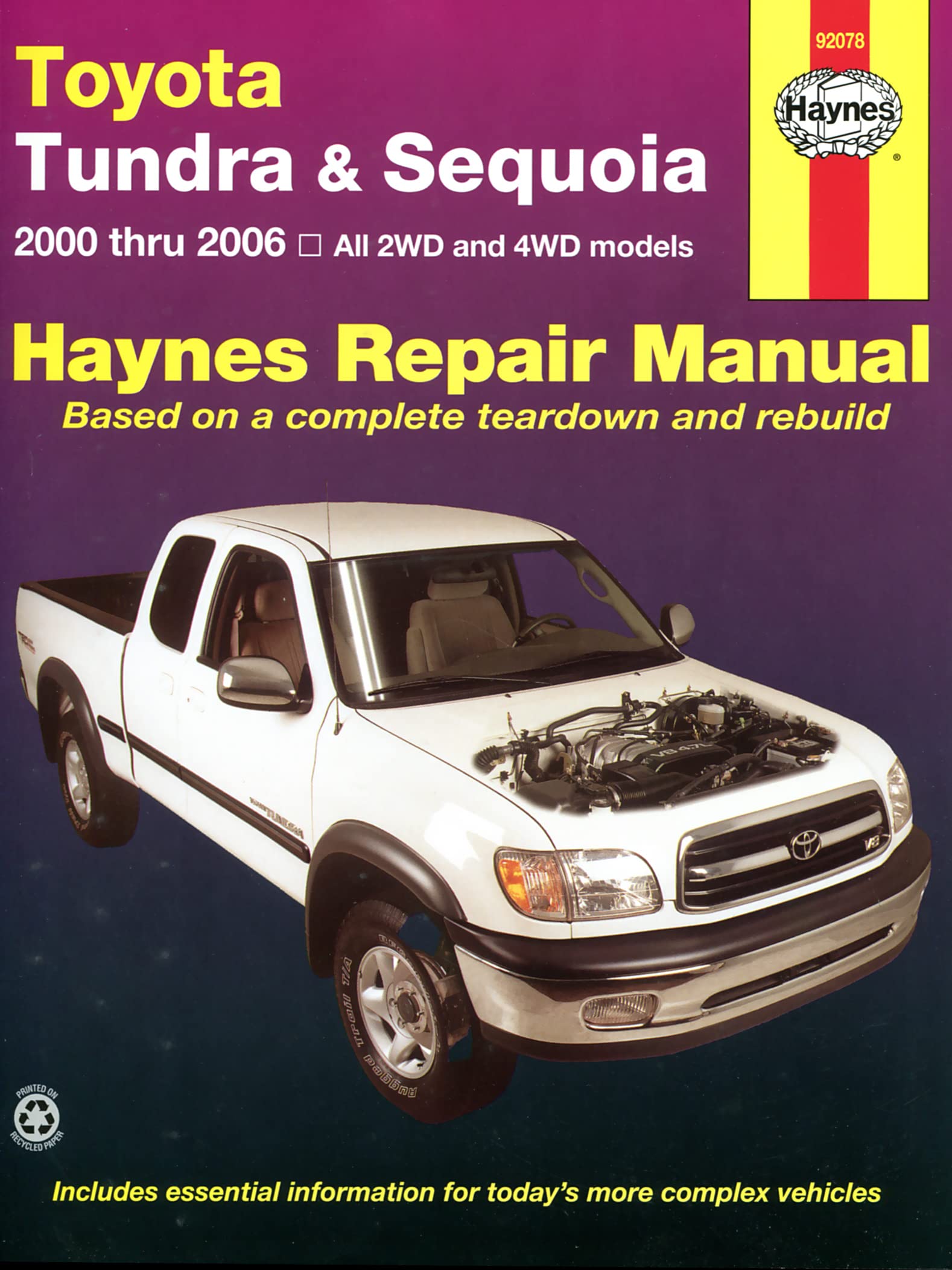 Toyota Tundra 2WD,4WD (0006), Sequoia (0107) Haynes Repair Manual (Paperback),Used