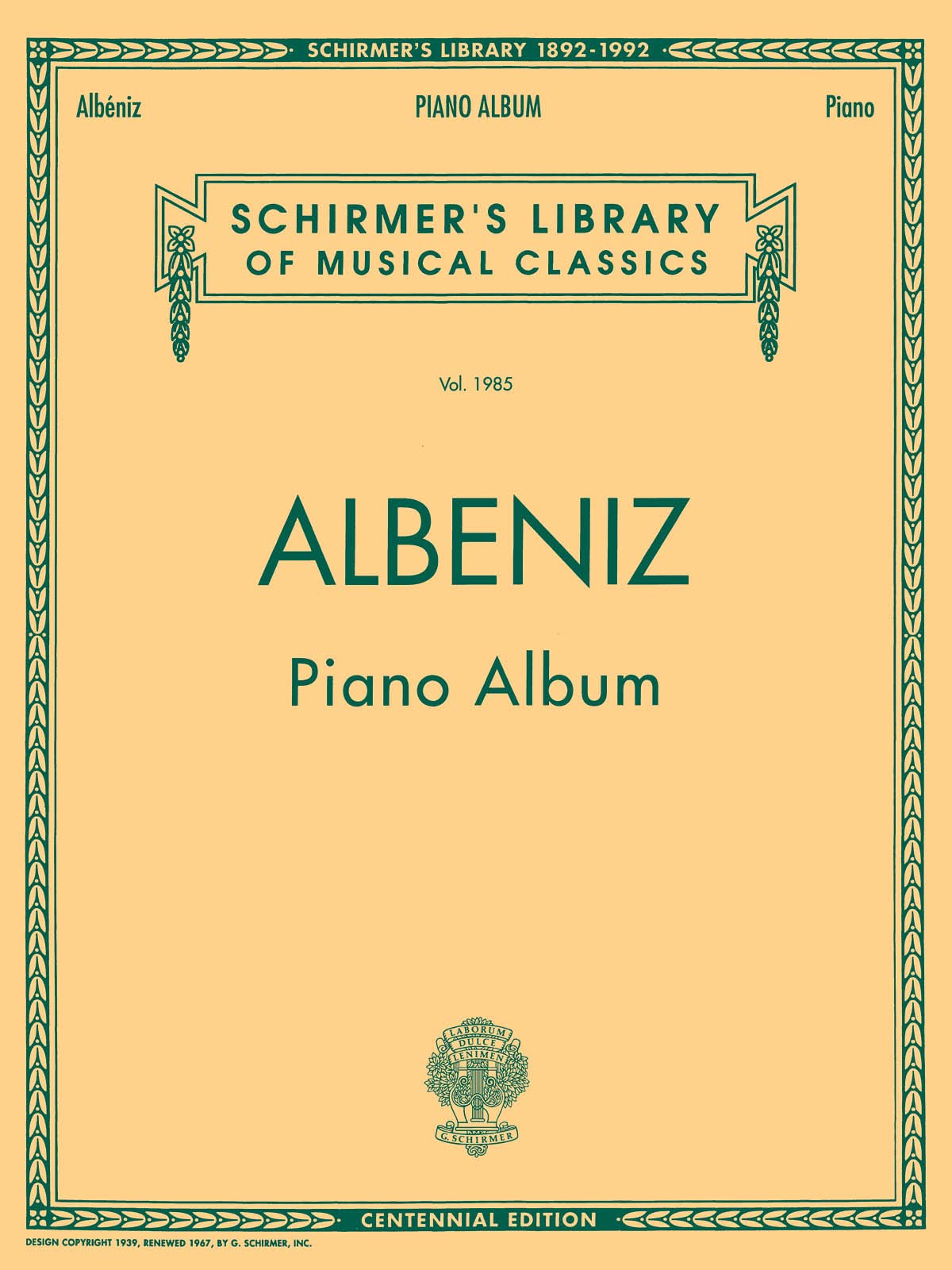 Piano Album: Schirmer Library of Classics Volume 1985 Piano Solo (Schirmer's Library of Musical Classics),Used