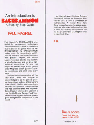 An Introduction to Backgammon: A StepByStep Guide,Used