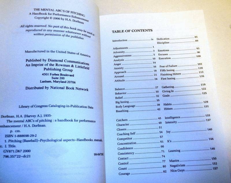 The Mental ABC's of Pitching: A Handbook for Performance Enhancement,Used