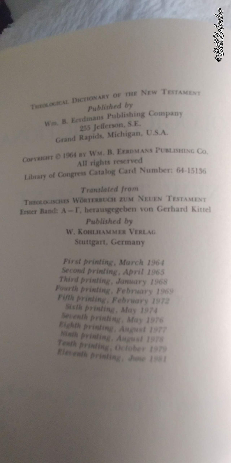 Theological Dictionary of the New Testament 10vol set,Used