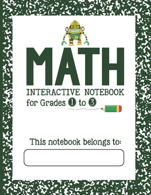 Math Interactive Notebook  Grades 1 to 3: The Bigger Composition Notebook (Bigger Lined Interactive Notebook),Used