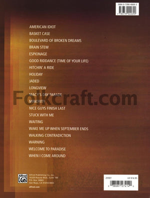 Green Day  Easy Guitar Anthology,Used